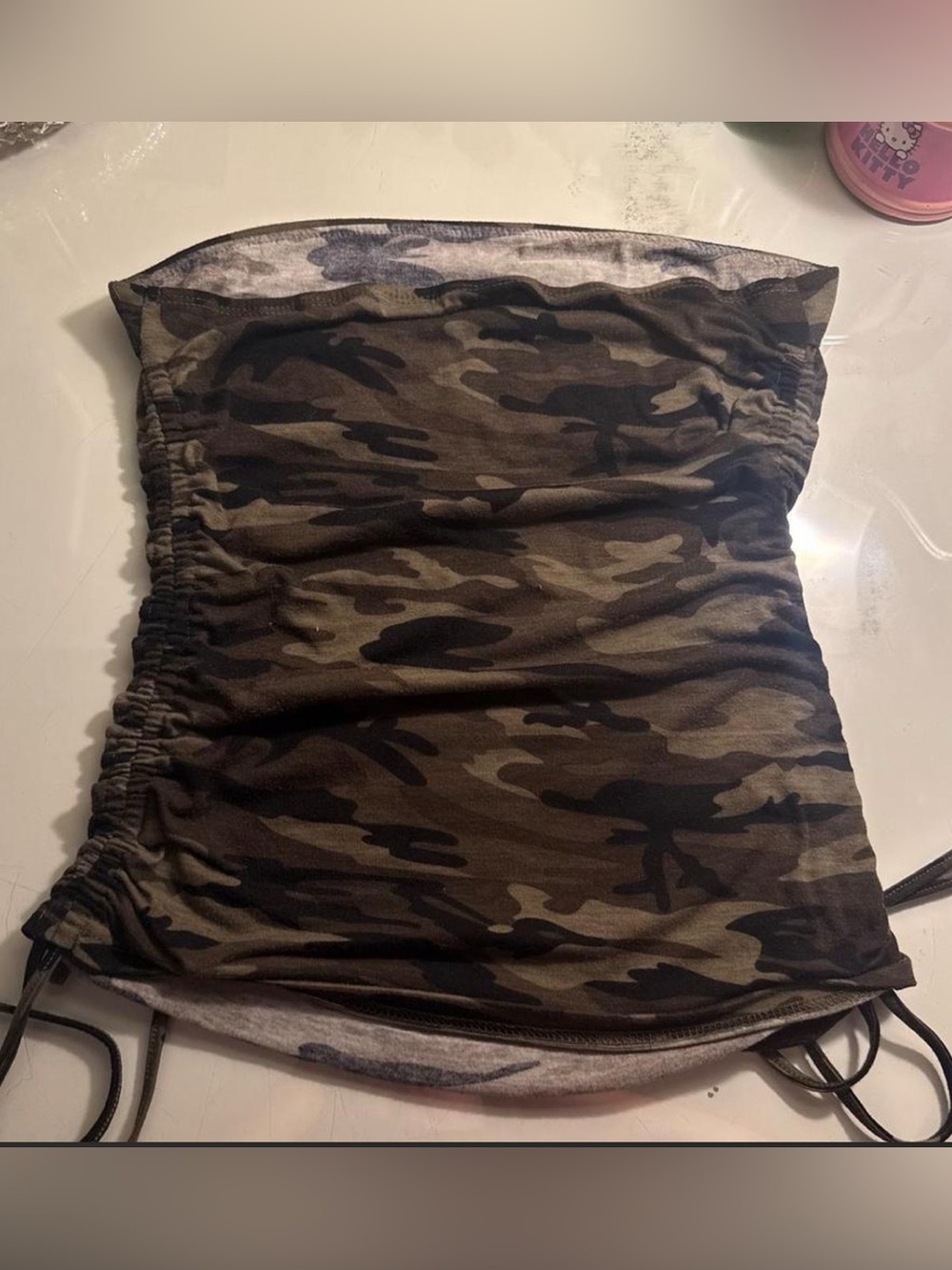 ROMWE Camo Rhinestone Ruched Tube
Top Size M - Picture 2 of 2